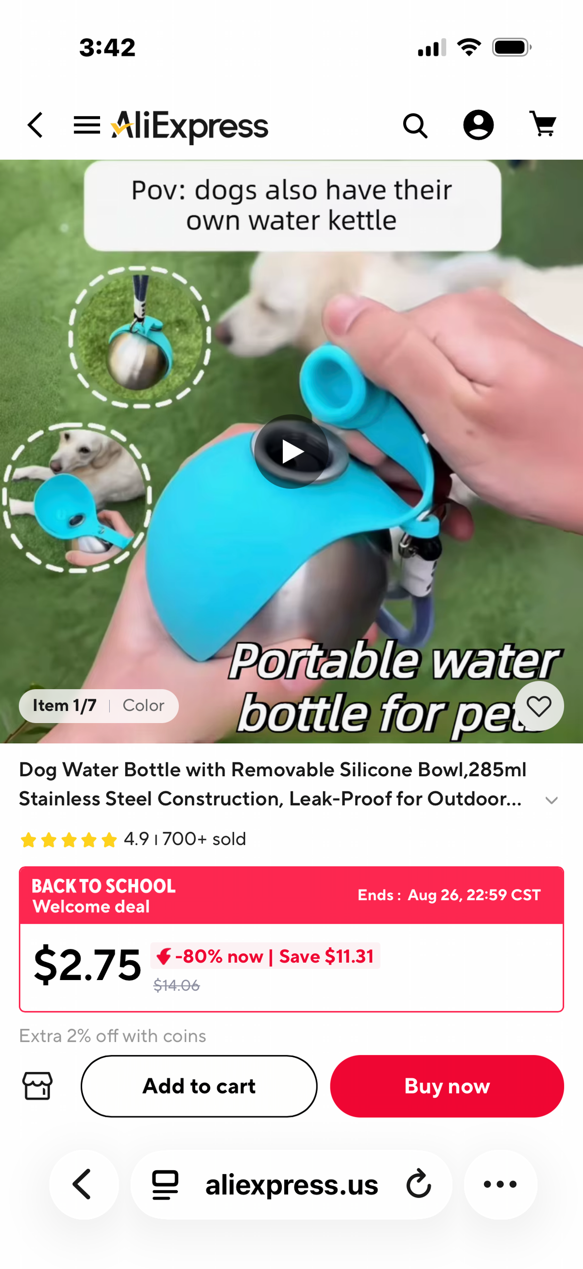 Portable Dog Water Bottle – Leakproof Travel Water Dispenser