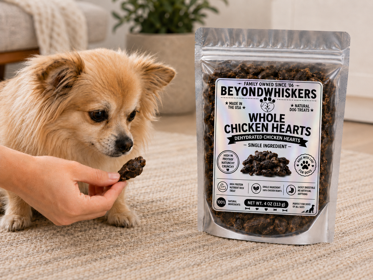 Dehydrated Whole Chicken Hearts Dog Treats – 100% Chicken Hearts