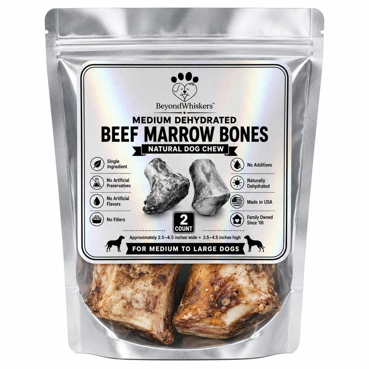 Medium Dehydrated Beef Marrow Bone Dog Chew